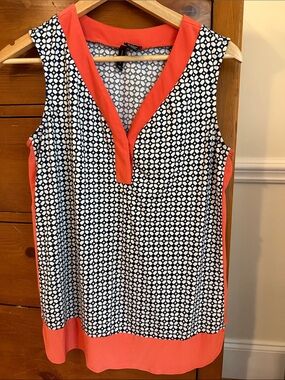 new directions Blue and orange Geometric Sleeveless Top